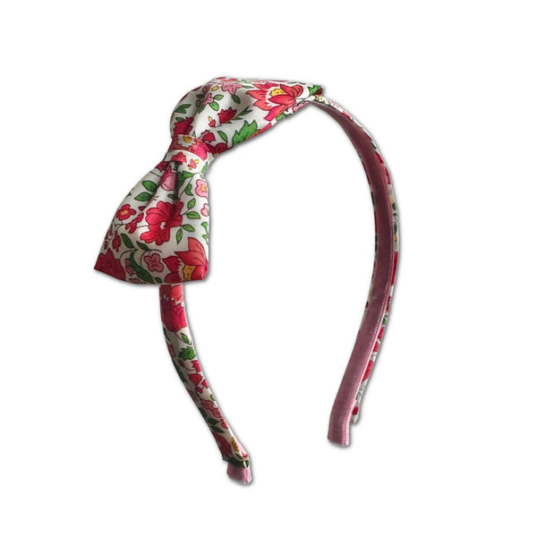 Liberty Bow Headband, Pink Floral