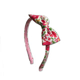 Liberty Bow Headband, Pink Floral
