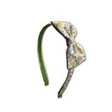 Liberty Bow Headband, Muted Yellow Floral