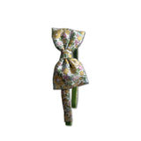 Liberty Bow Headband, Muted Yellow Floral