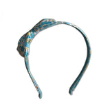 Liberty Bow Headband, Sky Blue Floral
