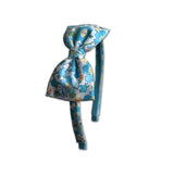 Liberty Bow Headband, Sky Blue Floral