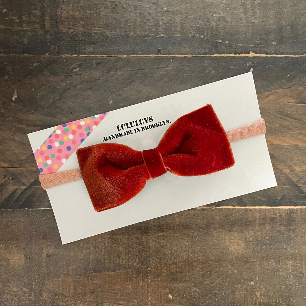 Baby Velvet Bow, Rust