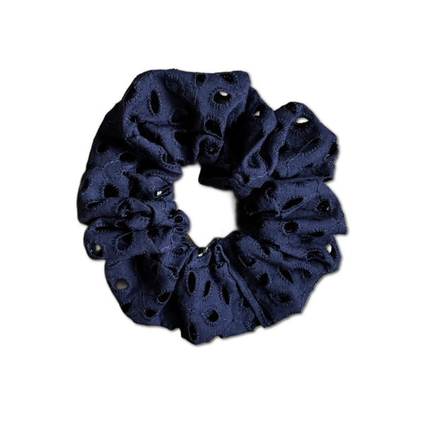 Scrunchie, Navy Eyelet