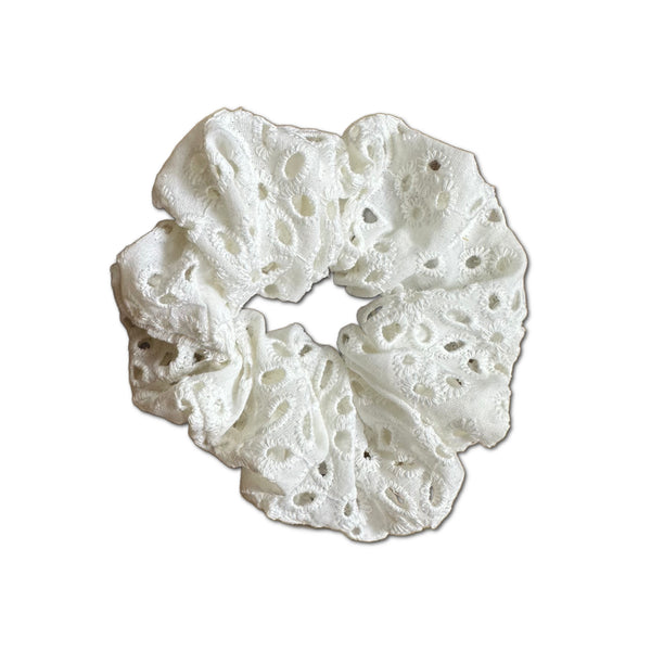 Scrunchie, White Eyelet