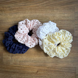 Scrunchie, Navy Eyelet