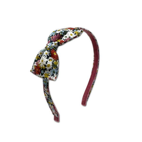 NEW! Liberty Bow Headband, Pink Daisies