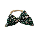 Baby Tied Bow, Liberty of London Black Daisies