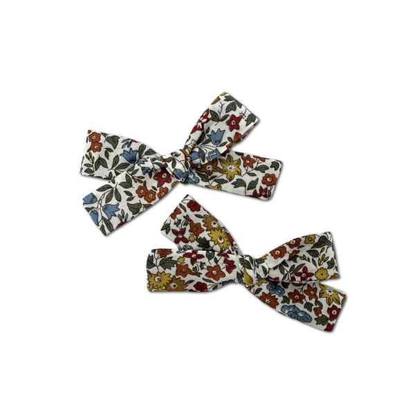 Skinny Ribbon Pigtail Bows, Liberty of London Fall Florals