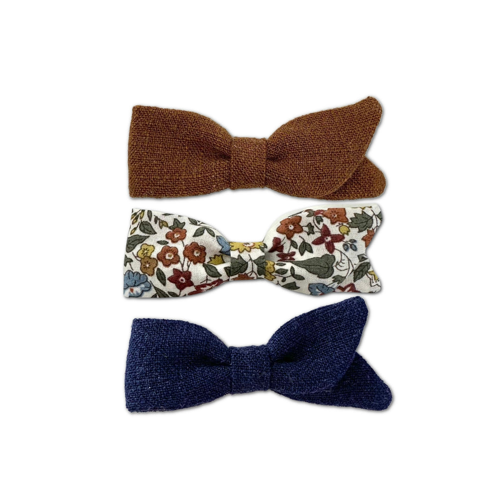 Petal Bows, Navy/Brown Bundle Set