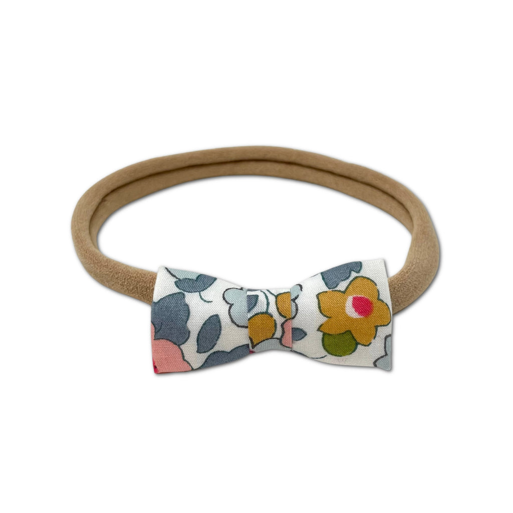 Itty Bitty Bow, Liberty of London Dusty Blue Floral