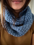 READY TO SHIP! Adult 100% Wool Hand Knit Scarf, Denim