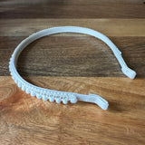 Mini Pom Pom Headband, White