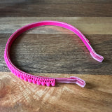 Mini Pom Pom Headband, Bright Pink