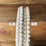 Mini Pom Pom Headband, Ivory