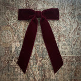 Mademoiselle Velvet Bow, Burgundy