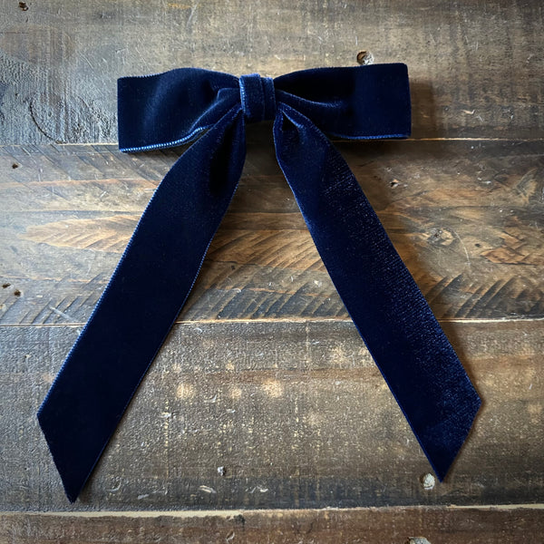 Mademoiselle Velvet Bow, Navy