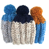 READY TO SHIP! Kids S, Colorblock Hat in Marble/Sky Blue