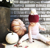 READY TO SHIP! Kids S, Colorblock Hat in Cranberry/Twinkle