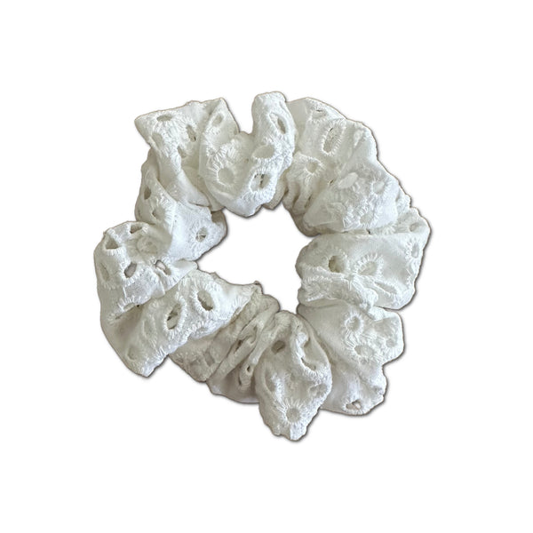 Scrunchie, White Eyelet