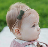 Itty Bitty Bow Baby Headbands, Olive/Yellow Bundle Set