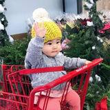 READY TO SHIP! Kids XS, Colorblock Hat in Mustard/Snow