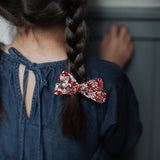Skinny Ribbon Pigtail Bows, Liberty of London Red Floral