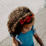 Glitter Bow Headband, Red