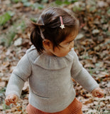 Shimmer Velvet Bar + Star Clip in Red, Set of 2