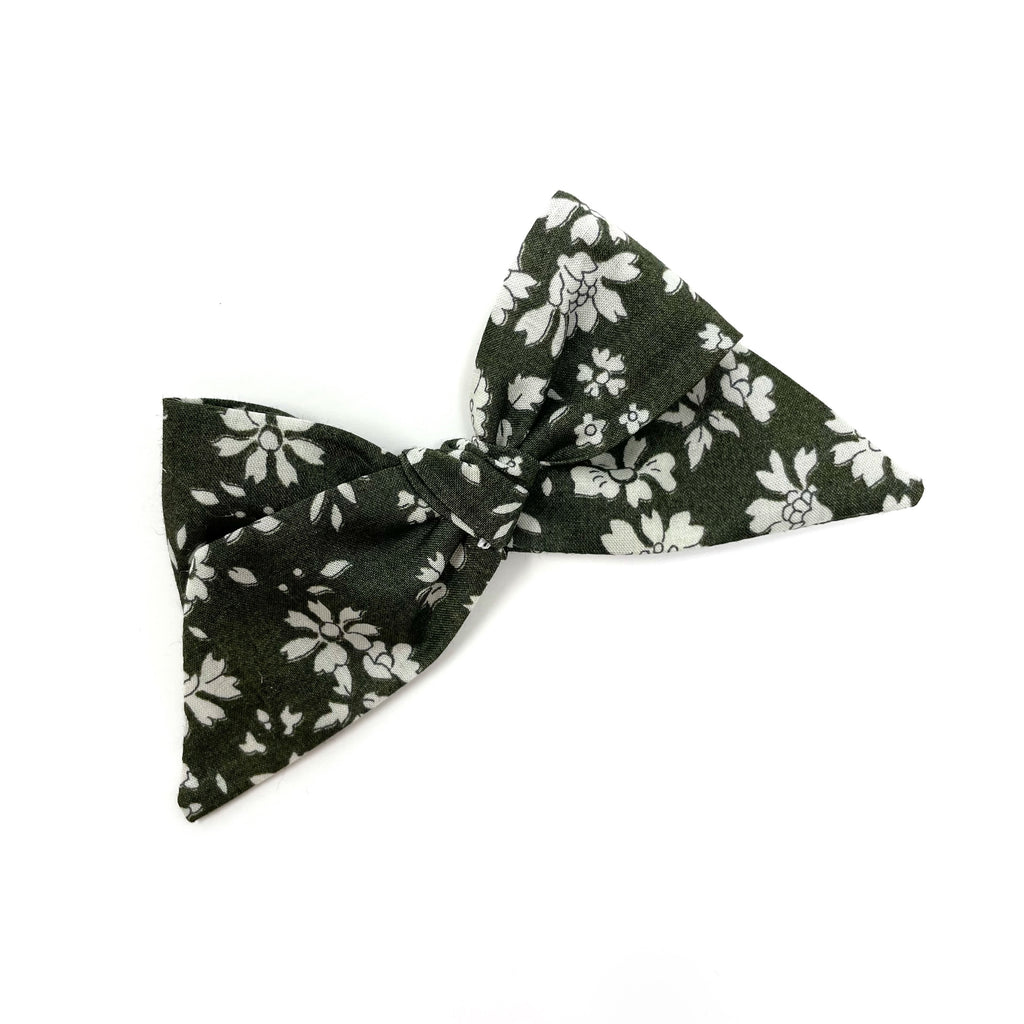 Baby Tied Bow, Liberty Olive Floral (organic)