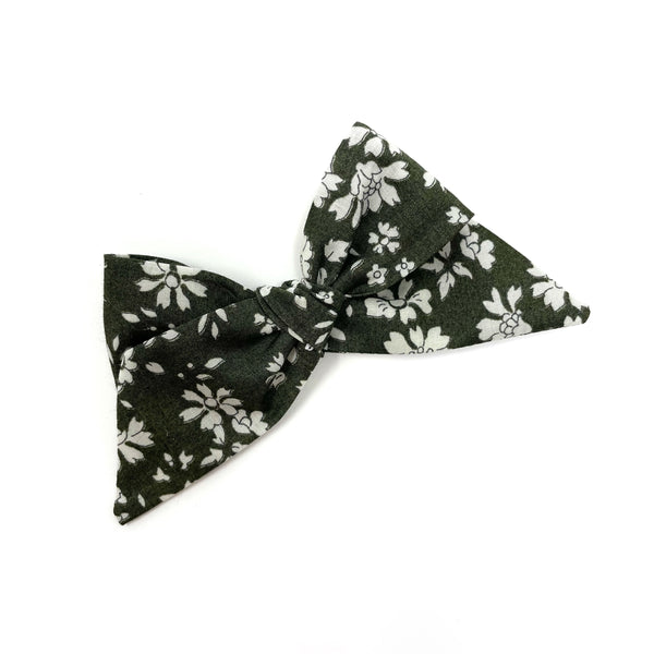 Baby Tied Bow, Liberty Olive Floral (organic)