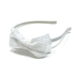 Glitter Bow Headband, Snow