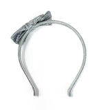 Glitter Bow Headband, Silver