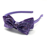Glitter Bow Headband, Purple