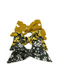 Baby Tied Bow, Liberty Olive Floral (organic)