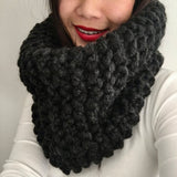 READY TO SHIP! Adult Naomi Extra Chunky Hand Knit Cowl Scarf, Charcoal