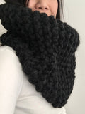 READY TO SHIP! Adult Naomi Extra Chunky Hand Knit Cowl Scarf, Charcoal