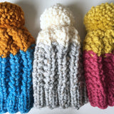 READY TO SHIP! Kids S, Colorblock Hat in Bubblegum/Mustard