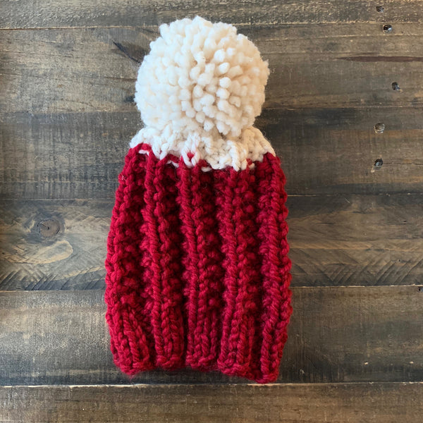 Ready to Ship! Adult Cranberry/Twinkle Cameron Hat