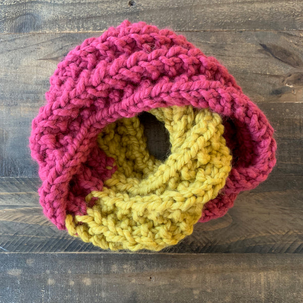 READY TO SHIP! Kids Mini Cameron Scarf, Bubblegum/Mustard