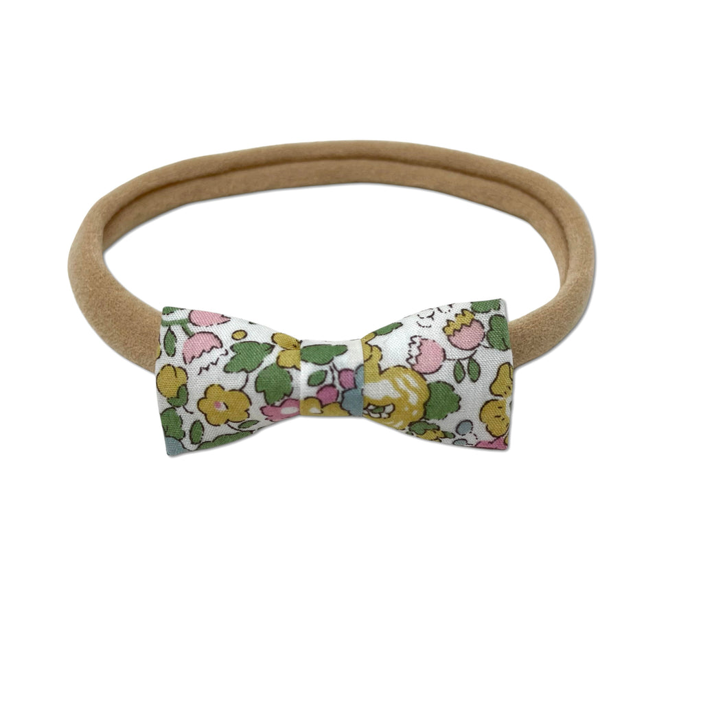 Itty Bitty Bow, Liberty Muted Yellow Floral