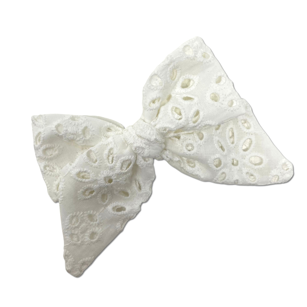 Eyelet Bow, White