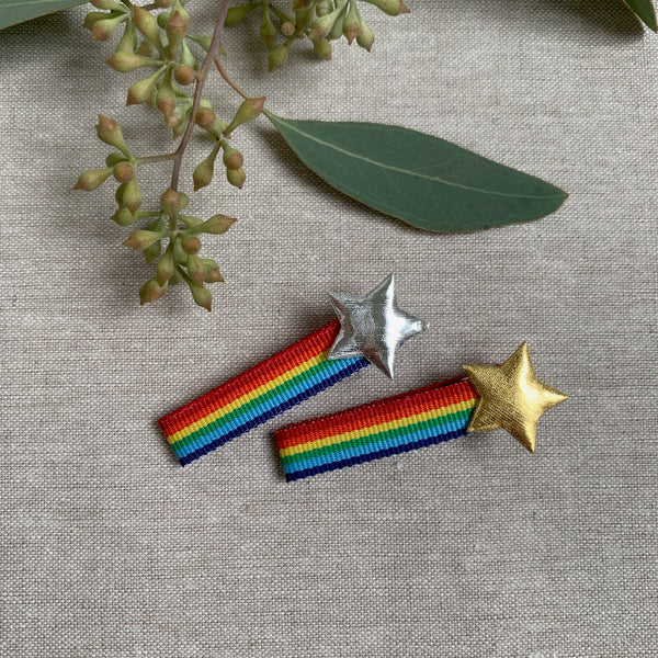 Rainbow Star Clips, set of 2