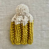 READY TO SHIP! Kids XS, Colorblock Hat in Mustard/Twinkle