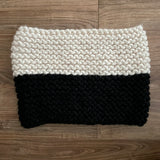 READY TO SHIP! Adult Alexa Colorblock Cowl Scarf, Black/Ivory