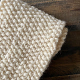 READY TO SHIP! Adult 100% Wool Hand Knit Scarf, Cream