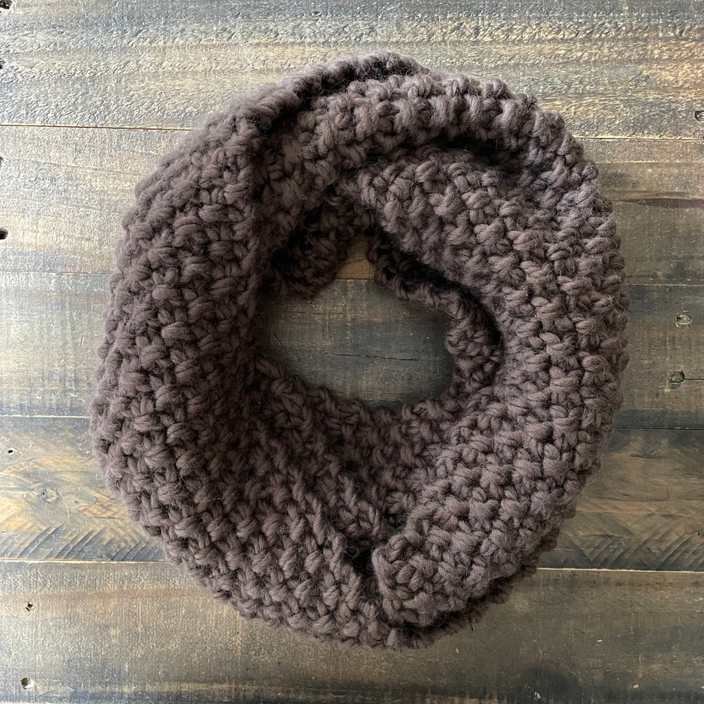 READY TO SHIP! Adult 100% Wool Double Hand Knit Scarf, Chocolate