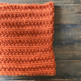 Ready to Ship! Adult 100% Wool Hand Knit Cowl Scarf, Pumpkin