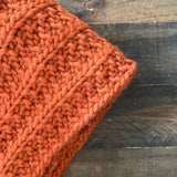 READY TO SHIP! Adult 100% Wool Hand Knit Infinity Scarf, Pumpkin