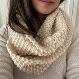 READY TO SHIP! Adult 100% Wool Hand Knit Scarf, Cream